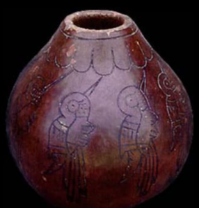 Nazca cup decorated with pyrography